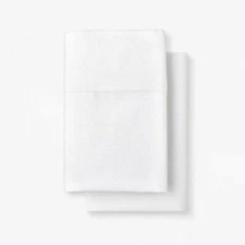 Pillowcases White Made by Design Easy Care King Size Solid Set of 2 100% Cotton
