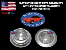 GM Data Plate Tag Rivets Firewall Cowl Factory Correct Instructions Chevy Truck