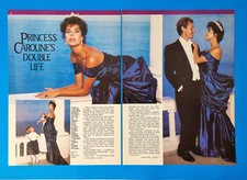 PRINCESS  CAROLINE OF MONACO -  3 Page  1980s Magazine Clipping Article