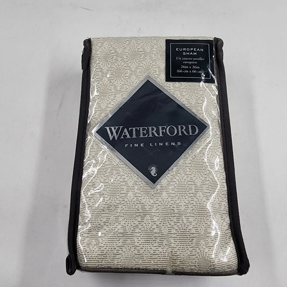 Almohada Waterford Andria Euro Sham 26 pulgadas x 26 pulgadas cierre de cremallera topo Foto 2 de 4