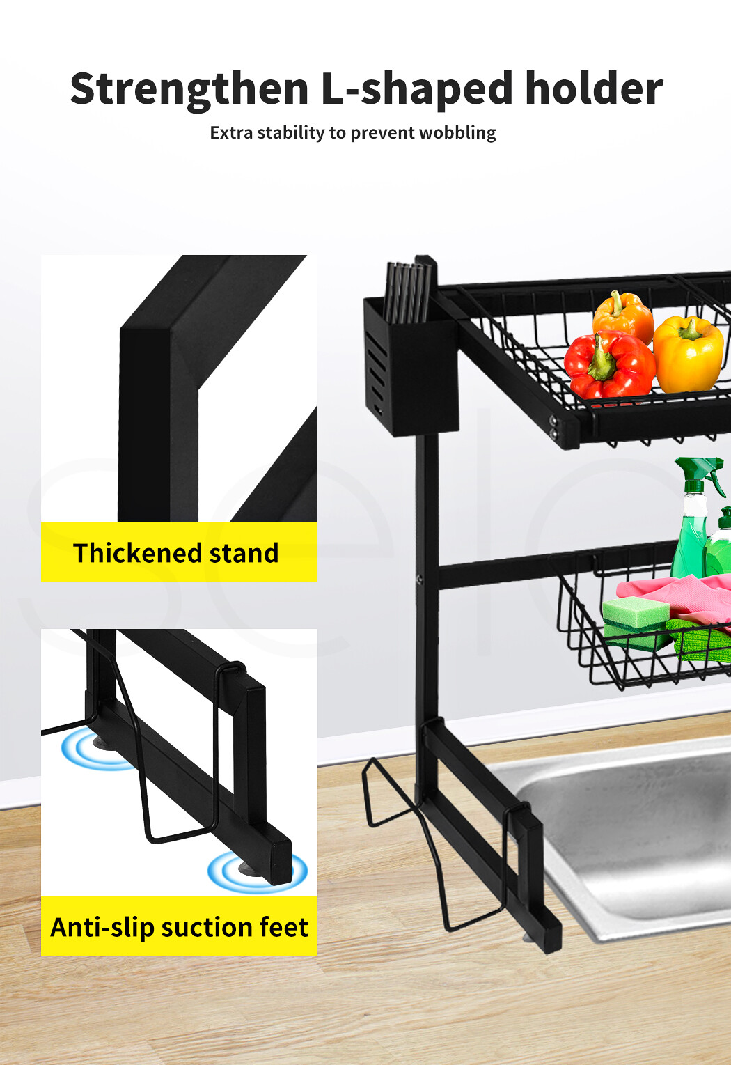 Toque Dish Drying Rack Stainless Steel Over Sink Cup Cutlery Kitchen ...