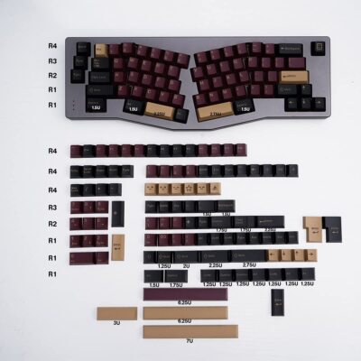 Red Samurai Keycaps Set 173 Keys Cherry Profile Doubleshot Custom Keycaps for...