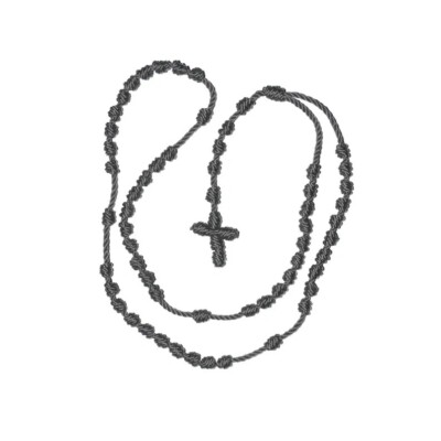 Gray Knotted Rosary Necklace - Handmade In USA, Pocket Prayer Necklace, Catholic