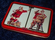 Coca-Cola SANTA CLAUS 2 Decks Nostalgia U.S. Playing Card Co 1995 Sealed w/ Tin