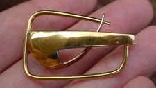 Vintage IJS Gilded Sterling Silver Modernist Design Brooch Pin 925 4.1g 1.25 In