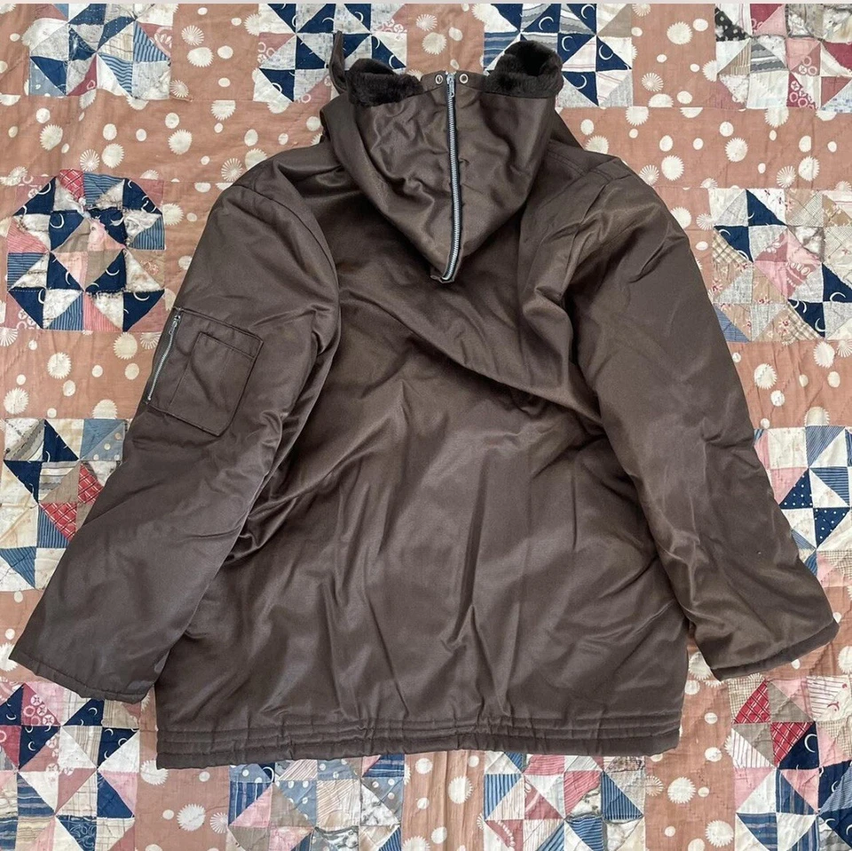 Chaqueta Militar Civil Parka Vintage B-9 Años 50 Cremallera Capucha Verde Chaqueta Abrigo Foto 2 de 4