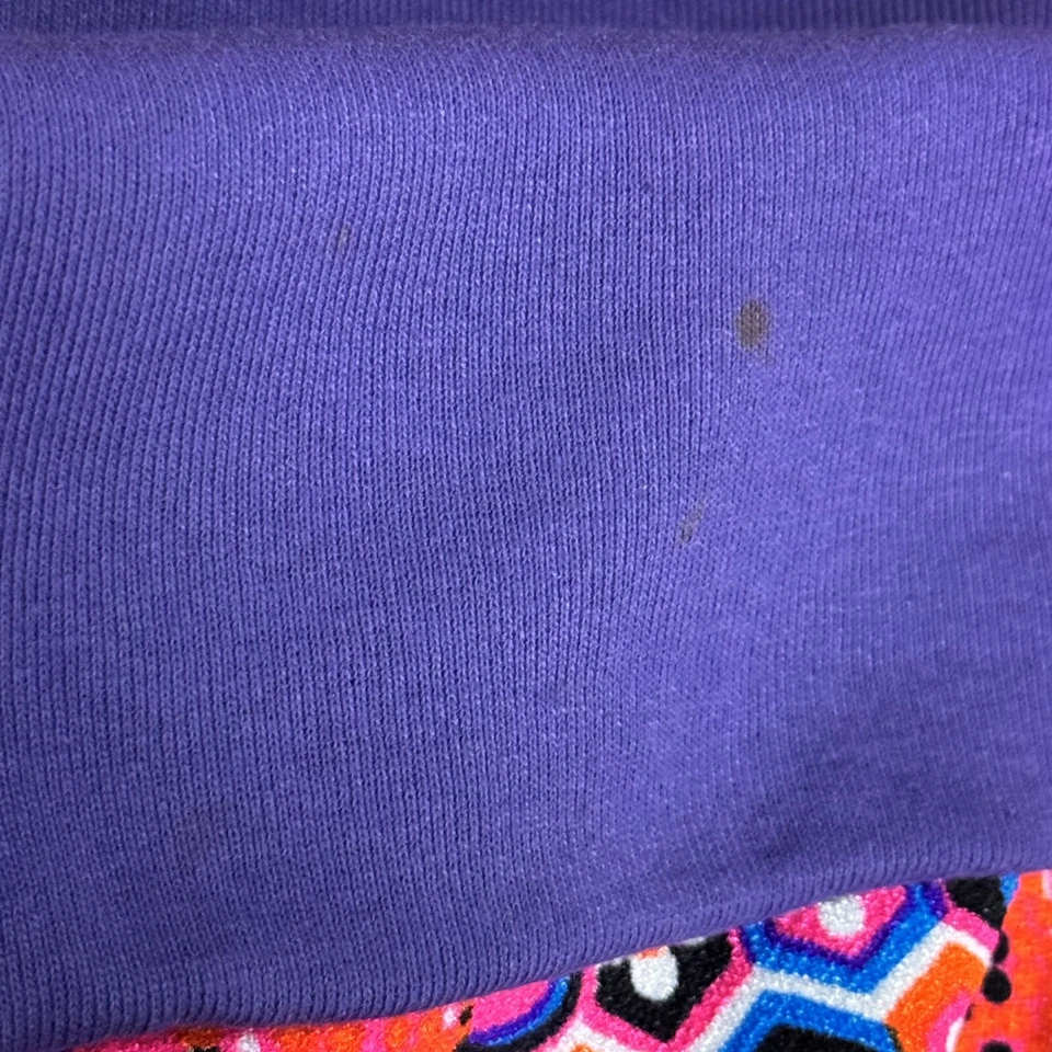 Vestido Vintage Años 60 70 Psicodélico Floral Capucha Cuello Sin Mangas Púrpura Rosa Foto 3 de 4