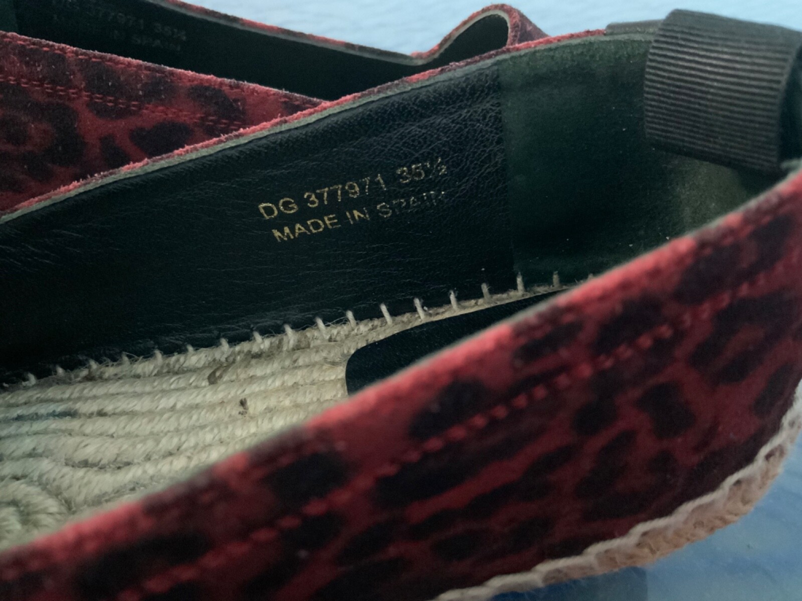 100% AUTENTICO Y SAINT LAURENT ESPADRILLE SLIP OP PIATTO TAGLIA 35 5 (5 5 US) ITALIA