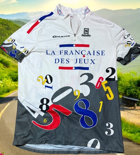 Maillot Cyclisme Vintage Sibille FDJ Gitane – Taille XL, Manches Courtes