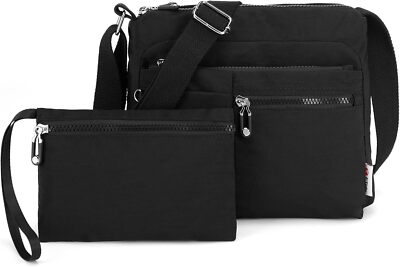 ETidy Crossbody Bag For Women Waterproof Lightweight Casual Black Upgrade 