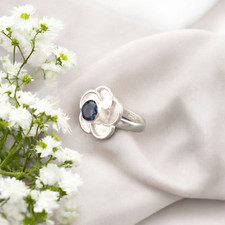 London Blue Topaz Ring 925 Sterling Silver Trendy Jewelry Ring Gift For Mother