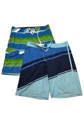 2 Pair Lot Mossimo Supply Men's 34 Board Shorts Swim Trunks Stripe Pocket