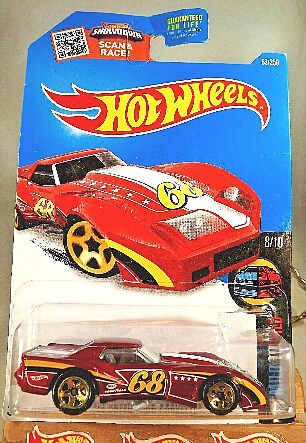 2016 Hot Wheels #63 HW Mild to Wild 8/10 '76 GREENWOOD CORVETTE Red w/Gold 5 Sp