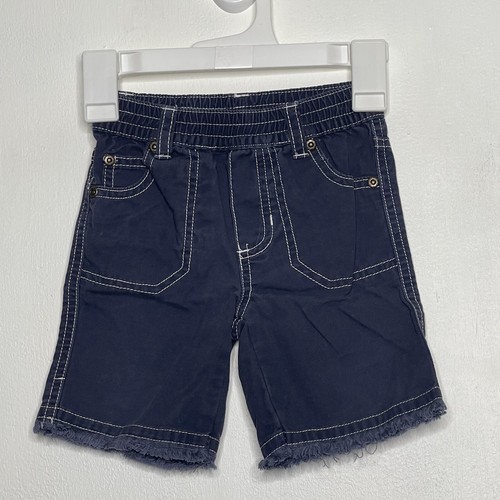 Green Dog Shorts Boys Size 6-9 Months Blue Cut Off Elastic Waist Pull On - Picture 2 of 4