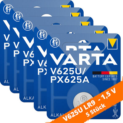 5 x VARTA V625U 625A PX625A LR9 625U 4626 Knopfzelle Batterie 1,5V Alkaline