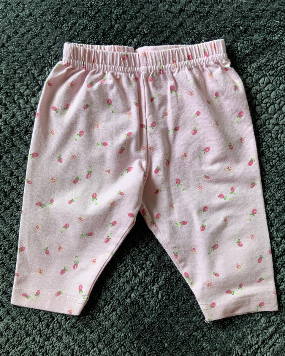 VINTAGE BABY GIRL PINK BUTTERFLY LEGGINGS 0 - 3 MONTHS FROM DESIGNED FOR  TESCO