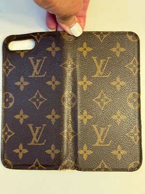 LOUIS VUITTON LV LOGO MONAGROM IPHONE CASE W/SLOT CREDIT CARDS-LV DISCONTINUED