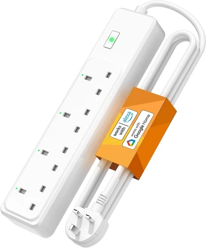 Extension Lead 1.8m With 4 AC Outlets White Smart Power Strip WiFi Plug - NEW