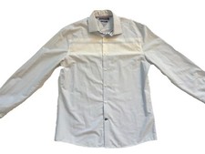 Men Tommy Hilfiger Dress Shirt Button Up Long Sleeve Top Striped Blue 16 34/35 L