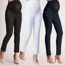 Pantaloni Premaman Incinta Donna Capris Casual Lavoro Ufficio Over Bump Pants Wear
