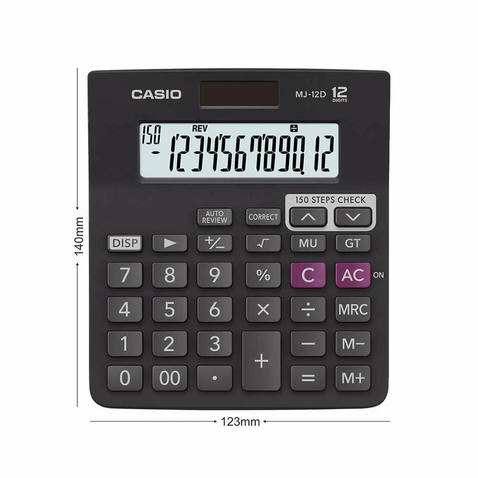 Casio MJ-12D 150 Steps Check and Correct Desktop 12 Digits Calculator -Free Ship - Image 3 of 4