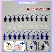 Punta siringa per irrigazione dentale in plastica gomito ago risciacquo punte trasporto 0,25 mm