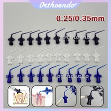 Plastic Dental Irrigation Syringe Tip Elbow Rinsing Needle Conveying Tips 0.25mm