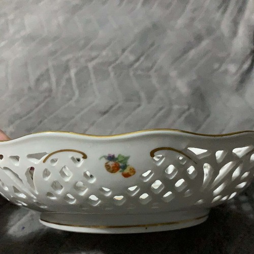 Schumann Arzberg German Reticulated Fruit Bowl, Pre-Owned VG Condition - Picture 8 of 12