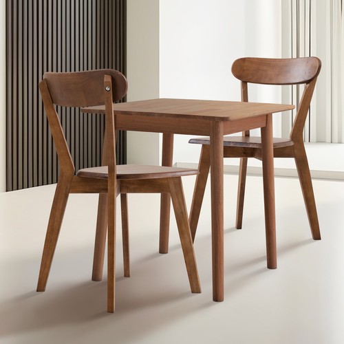 Wooden Dining Table for Kitchen Cafe Restaurant Square -80cm Walnut - Picture 7 of 7