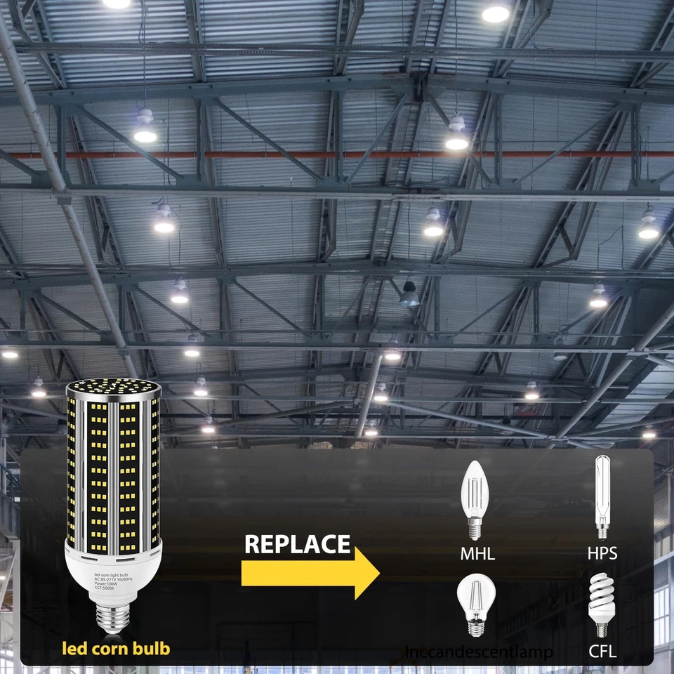 100W 4 pack LED Corn Light Bulb,(1000W Equivalent )Commercial Grade DayLight ... - Image 4 of 4