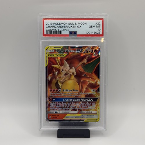 PSA 10 Charizard & Braixen GX Ultra Rare SM - Cosmic Eclipse 22/236