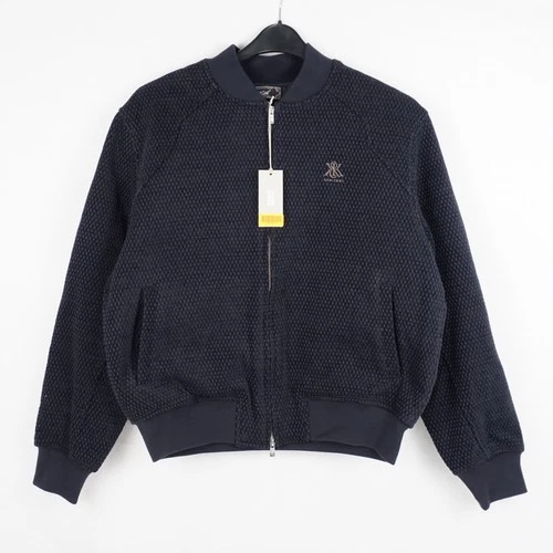 Kith Chenille Roy Zip Up Bomber Jacket With Raglan Sleeves In Ink Men's Size XS - product listing photo
