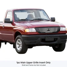 For Mazda B2300 06-10 1-Pc Chrome Polished 8x6 mm Horizontal Billet Main Grille