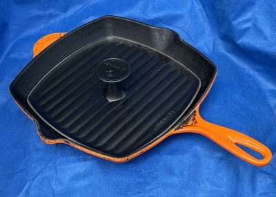 Le Creuset Enameled Cast Iron Square Skillet Pan 10.25'' & Panini Orange Ombre