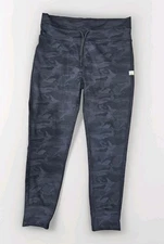 Vuori Daily Leggings Black Camo Women's XL High Rise Drawstring 7/8 Ankle