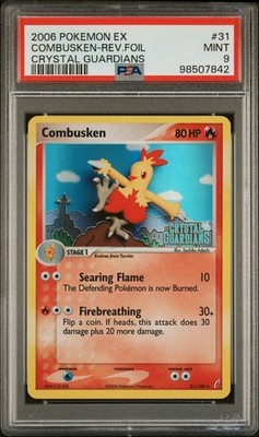 2006 POKEMON EX CRYSTAL GUARDIANS #31 COMBUSKEN-REVERSE PSA 9 - Super Low Pop!