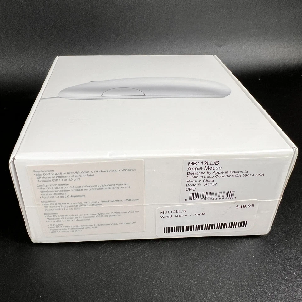 New! Apple Optical USB Mouse - White (OEM | SEALED) A1152 MB112ll/b - Image 3 of 4