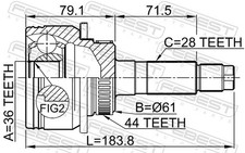 JUNTA CV EXTERIOR FEBEST 0510-BT50A44 36X61X28