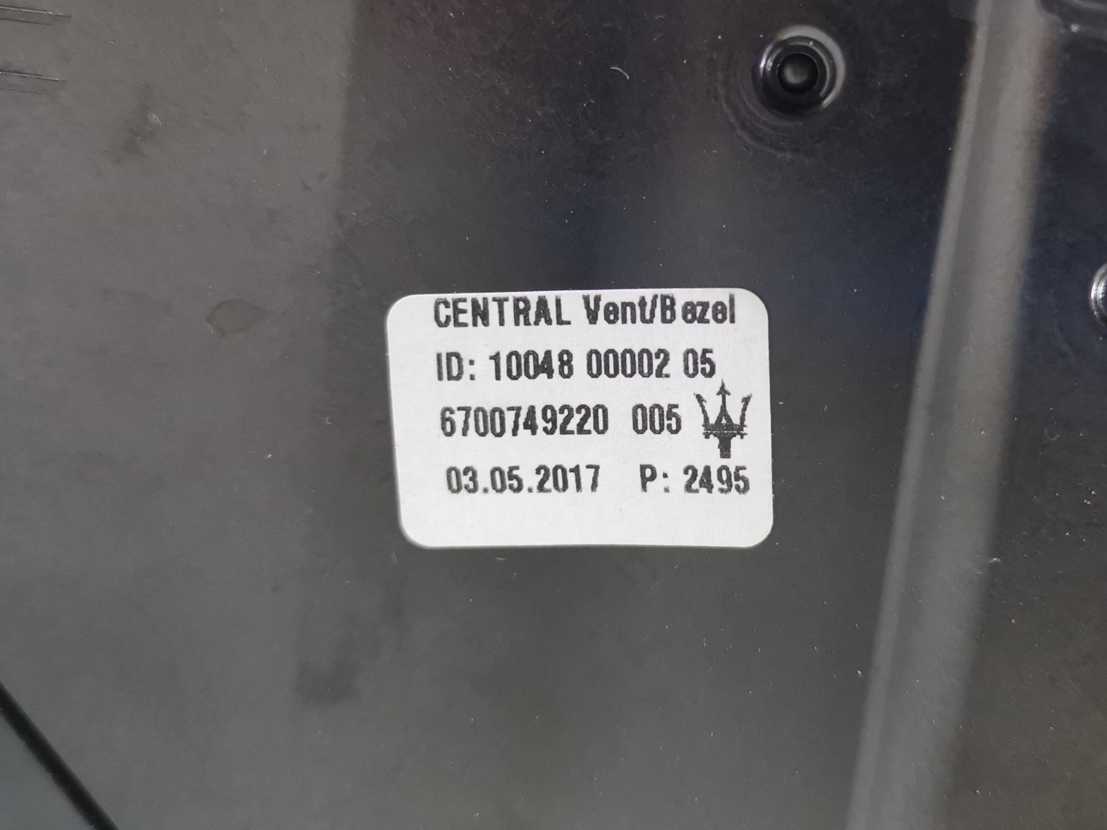 Maserati Levante 3.0 AWD 2017 Dash Center Display Trim Climate Control OEM