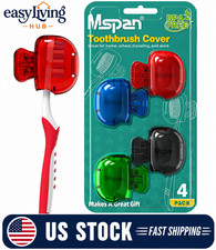 Toothbrush Head Cover Cap: 4 Count Pack of 1 , Blue, Red, Green, Black