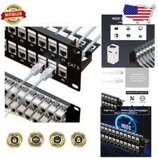 48 Port Cat6 Shielded Patch Panel 10Gbps RJ45 Easy Install Gold