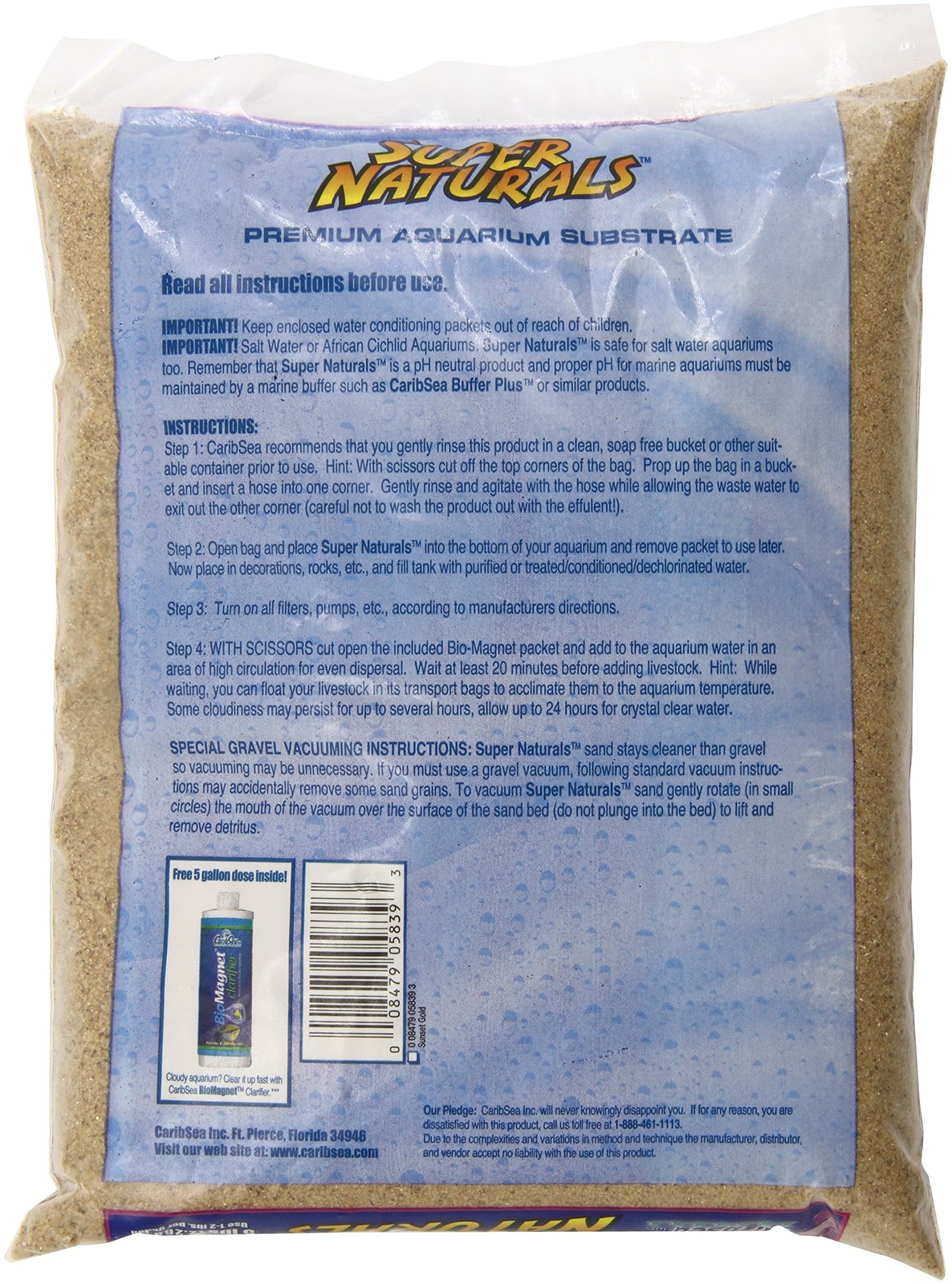 ACS05839 Super Natural Sunset Gold Sand for Aquarium, 5-Pound