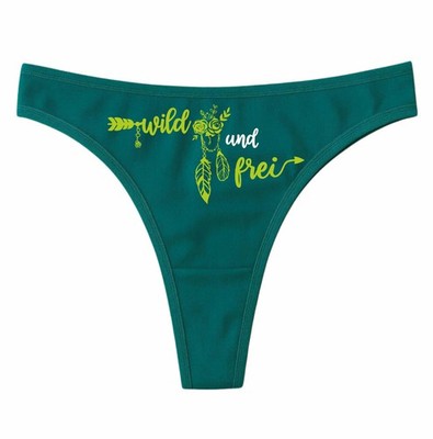 Ladie String Tanga bedruckt mit WILD & FREI