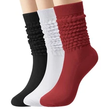Slouch Socks Women, Long Winter Thigh High Boot Scrunch Sock, Winter Warm Sof...