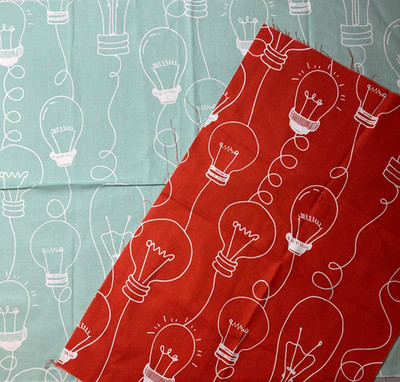 Coffee Chalk Bulbs by Riley Blake Cotton Fabric | two pieces