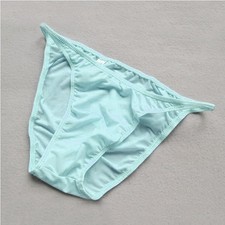 Herren Bikini Unterwäsche Eis-Seide Unterhose Low Rise Briefs Slips Reizwäsche