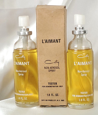 VINTAGE COTY ~ L'AIMANT ~ 1.8 FL.OZ. COLOGNE SPRAY LOT OF 2 - *COMES AS PICTURED