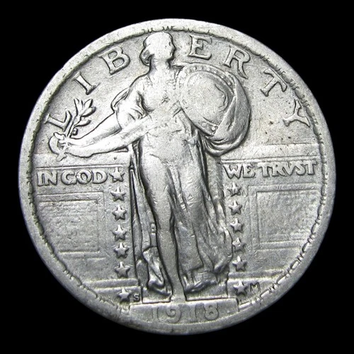 1918-S Standing Liberty Quarter Silver ---- Nice Coin ---- #KK615