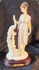 Lady with Peacock Porcelain Sculpture Casa Elite 