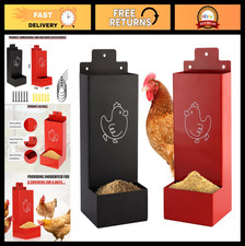 Automatic Chicken Grit Feeder 2 Pack - Metal Hanging Poultry Feeders, No-Waste,